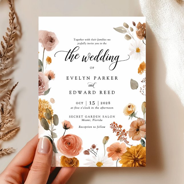 Fall Floral Wedding Invitation (Creator Uploaded)