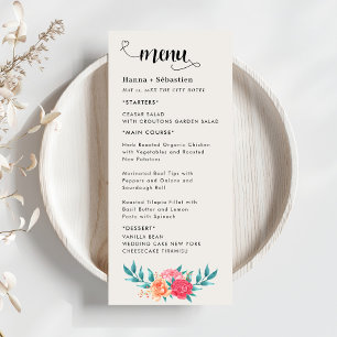 Fall Floral  Wedding Menu