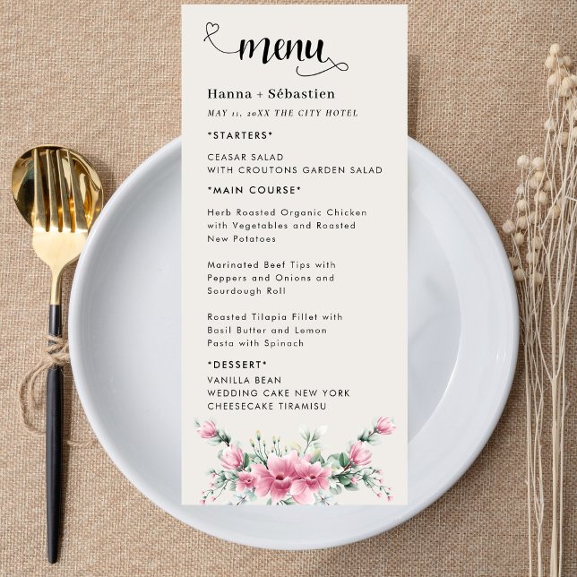 Fall Floral  Wedding Menu (Creator Uploaded)
