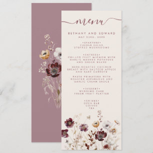 Fall Floral Wedding Menu