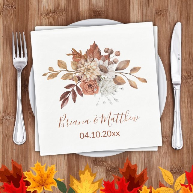 Fall Floral Wedding Napkin (Creator Uploaded)