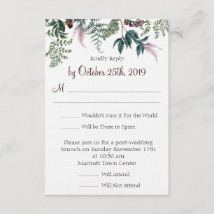 Fall Floral Wedding RSVP Invitation