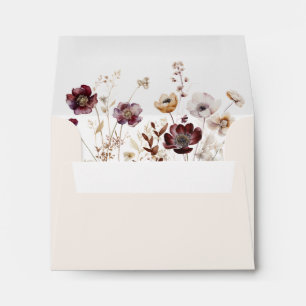 Fall Floral Wedding Self-Addressed Wedding RSVP Envelope