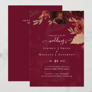 Fall Floral Wedding Suite Terracotta Burgundy Red