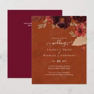 Fall Floral Wedding Suite Terracotta Burgundy Red