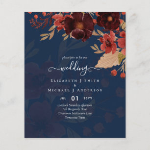 Fall Floral Wedding Terracotta Burgundy Red Flyer