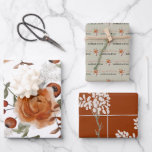 Fall Floral Wrapping Paper Sheets<br><div class="desc">Celebrate any special occasion with this lovely personalised congratulations fall/winter wrapping paper set! Matching wedding stationery available under my "wedding collection."</div>