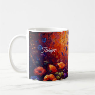 Fall Florals and Hiding Ghost  Coffee Mug