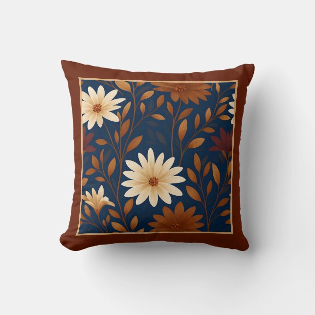 Fall Florals Farmhouse Boho – Elegant  Cushion (Front)