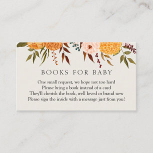 Fall Florals Mums Books for Baby insert card