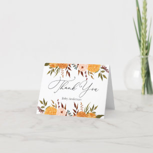 Fall Florals Mums Thank You Note Card