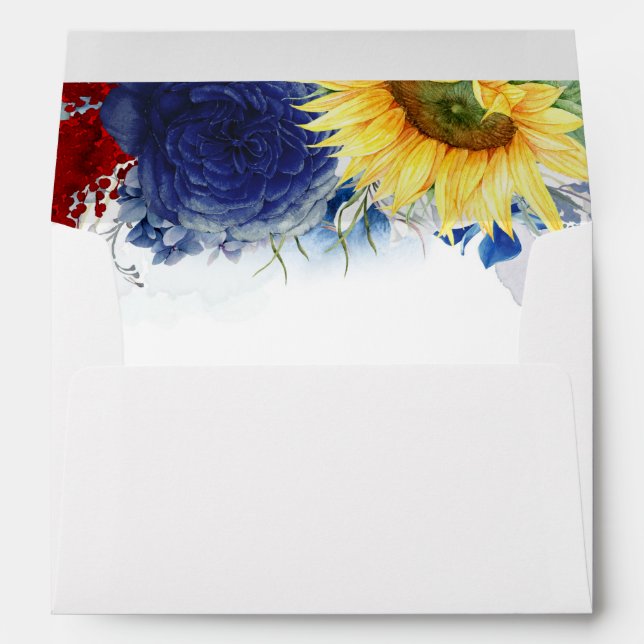 Fall Florals Romantic Wedding Envelope (Back (Bottom))