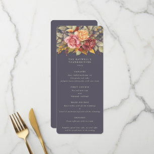 Fall Florals Thanksgiving Flat 4 Course Menu