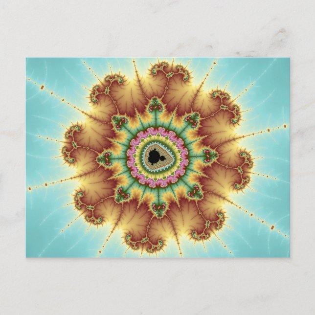 Fall Flower - Fractal Art Postcard (Front)