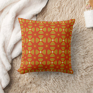 Fall Flower Geometric Patterned  Cushion