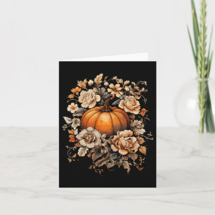 Fall Flower Vintage Pumpkin Autumn Thanksgiving Pr Card