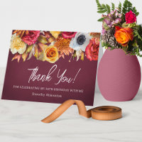 Fall Flowers 80th Birthday Folded