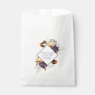 Fall Flowers and Pampas Grass Wedding Favour Bags