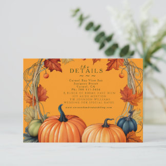Fall Flowers and Pumpins Details Enclosure Card