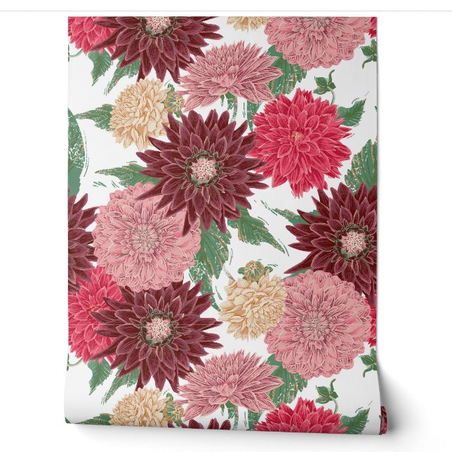 Fall Flowers Dahlien Wallpaper (Unrolling)