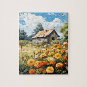 Fall Flowers Marigold Puzzle 110 Pcs. 8"x10"