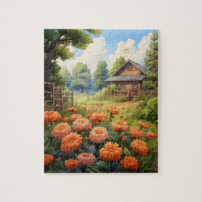 Fall Flowers Marigold Puzzle 110 Pcs. 8"x10" (Vertical)