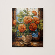 Fall Flowers Marigold Puzzle 110 Pcs. 8"x10"