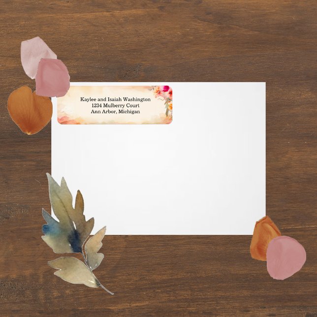Fall Flowers Return Address Label (Creator Uploaded)