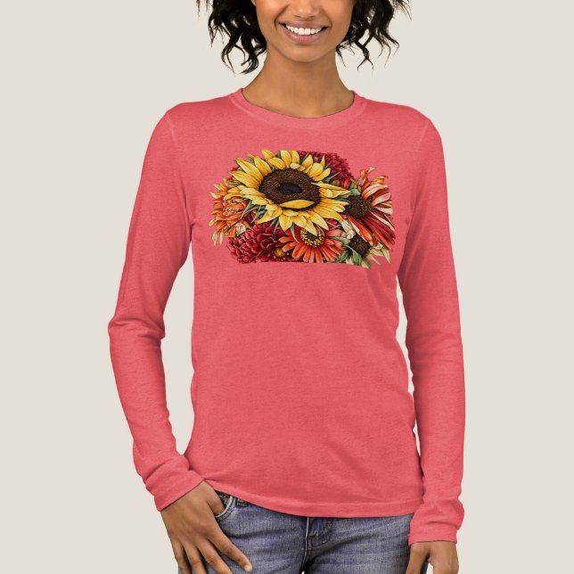 Fall Flowers Tri-Blend Shirt (Front)