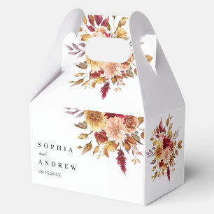 Fall Flowers Wedding Favour Box