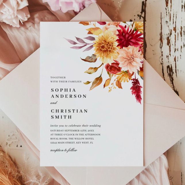 Fall Flowers Wedding Invitation (Creator Uploaded)