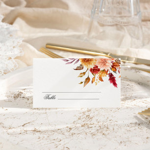 Fall Flowers Wedding Place Card