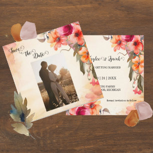 Fall Flowers Wedding Save the Date