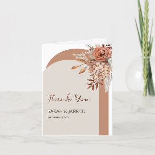 Fall Flowers Wedding Thank You Card