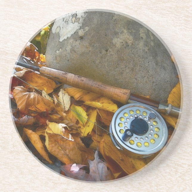 Fall Fly Fishing Rod Coaster (Front)