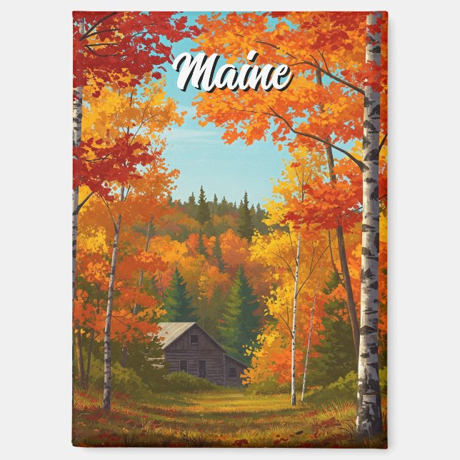 Fall Foilage Maine Travel Magnet (Front)