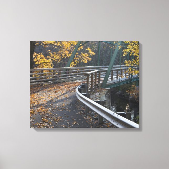 Fall foliage and a bridge over the Millers Canvas Print (Front)