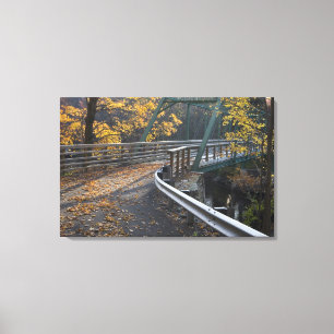 Fall foliage and a bridge over the Millers Canvas Print