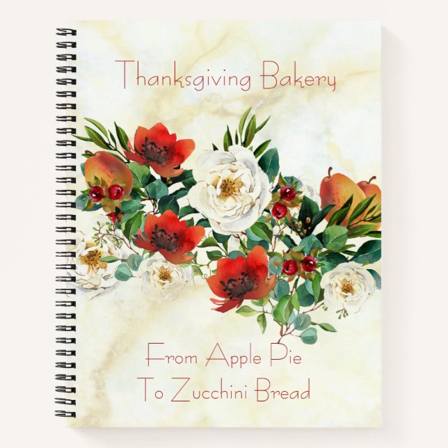 Fall Foliage and Fruit Recipe Notebook (Front)