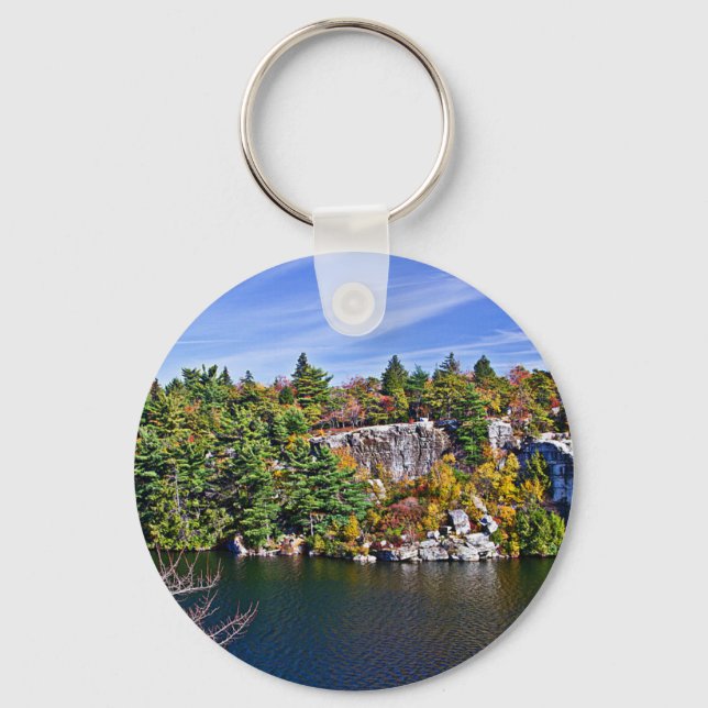 Fall Foliage around Lake Minnewaska Key Ring (Front)