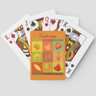 Fall Foliage Autumn Leaves Thunder_Cove Playing Cards