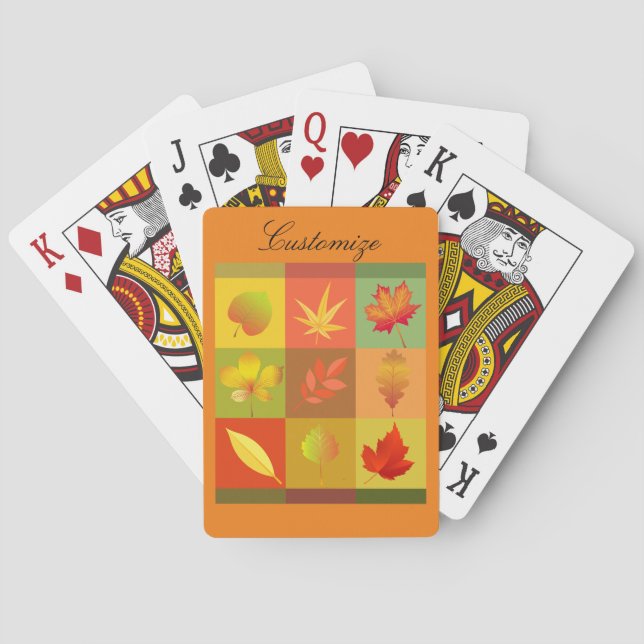 Fall Foliage Autumn Leaves Thunder_Cove Playing Cards (Back)
