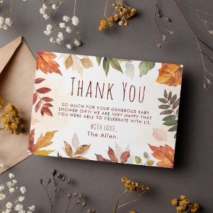 Fall Foliage Autumn Thank You Baby Shower