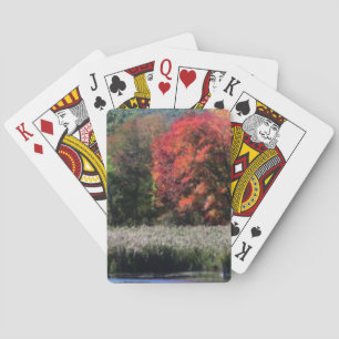Fall Foliage Bordering A Marsh Nature  Playing Cards