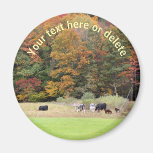 Fall Foliage Cows Field Nature Personalised Magnet