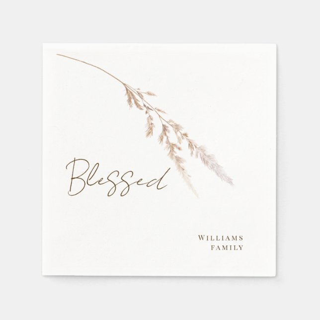 Fall Foliage Custom Blessed Cocktail Napkin (Front)