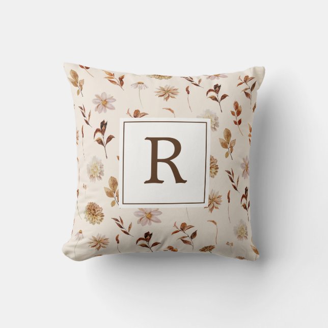Fall Foliage Decoration Monogram  Cushion (Front)