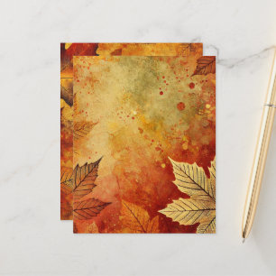 Fall Foliage Distressed Ink Scrapbook Paper