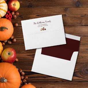 Fall Foliage Elegant Thanksgiving Return Adress Envelope
