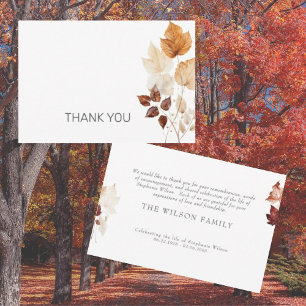 Fall Foliage Funeral Bereavement Thank You Card